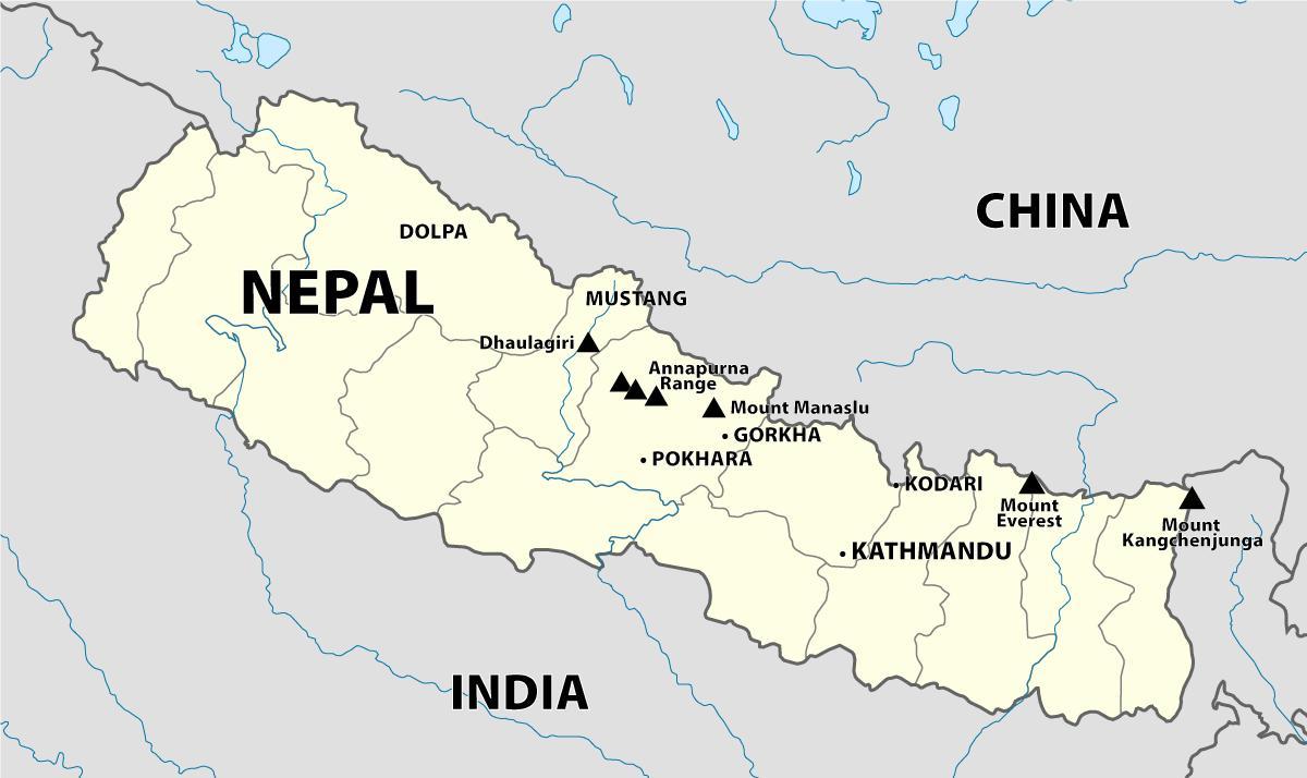 ινδία, νεπάλ σύνορα χάρτης
