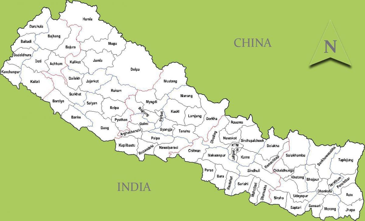 νεπάλ χάρτη με τις πόλεις