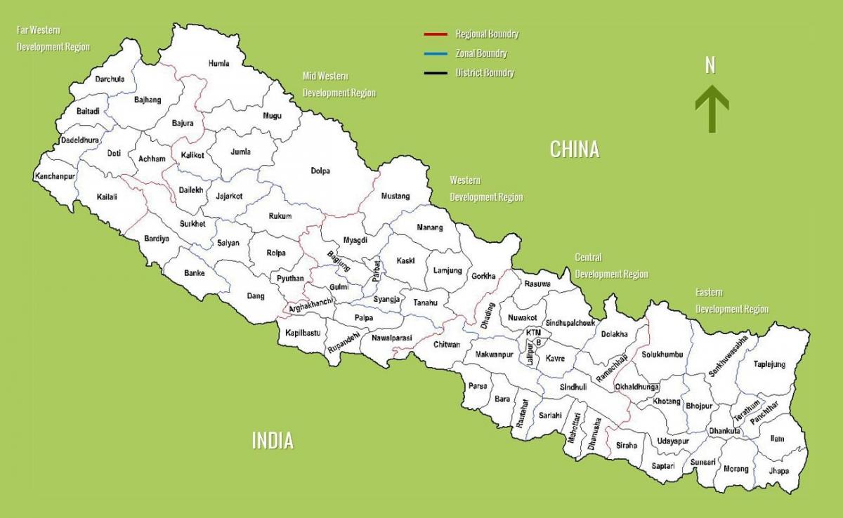 ένα χάρτη του νεπάλ