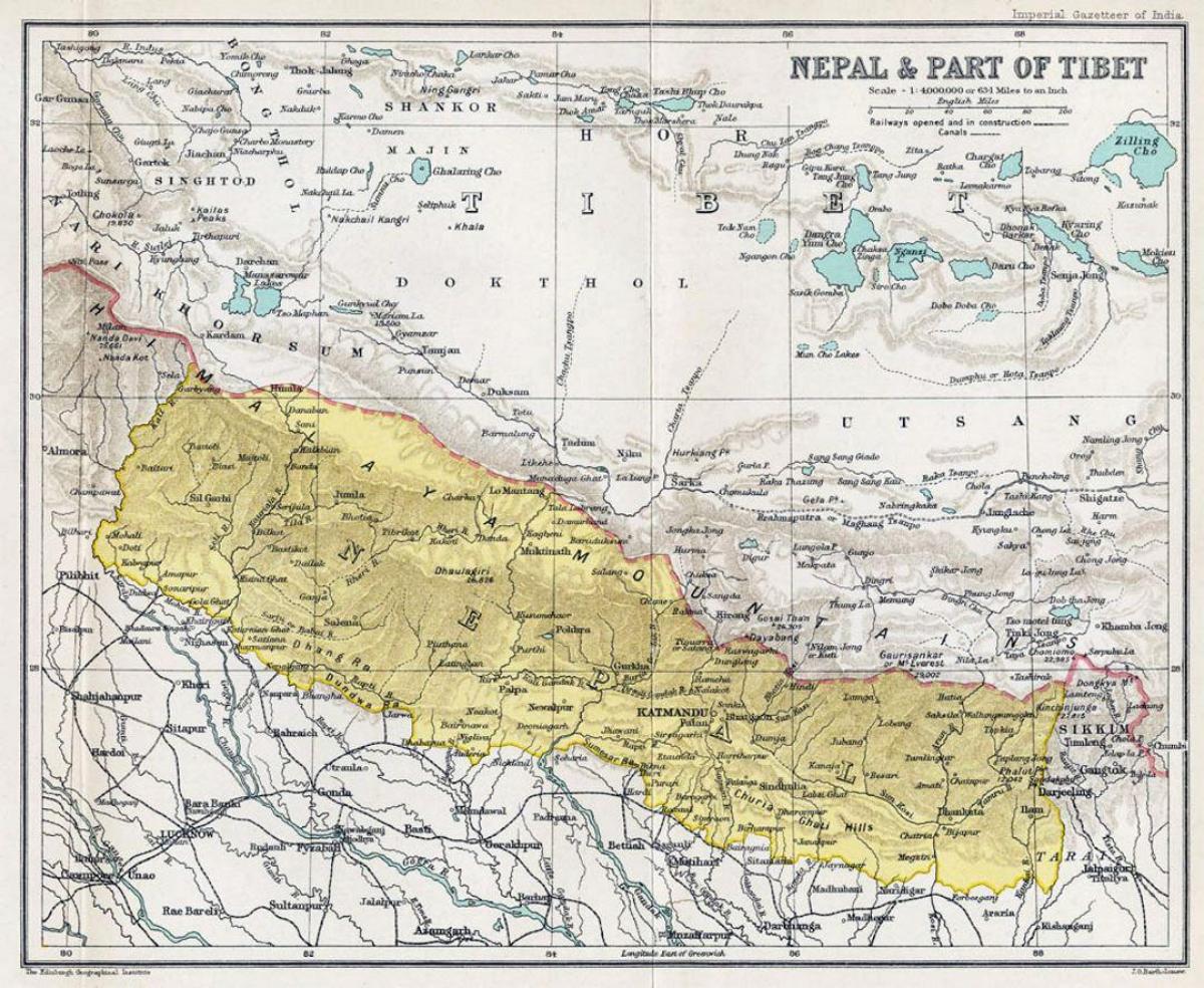 νεπάλ χάρτης παλιά