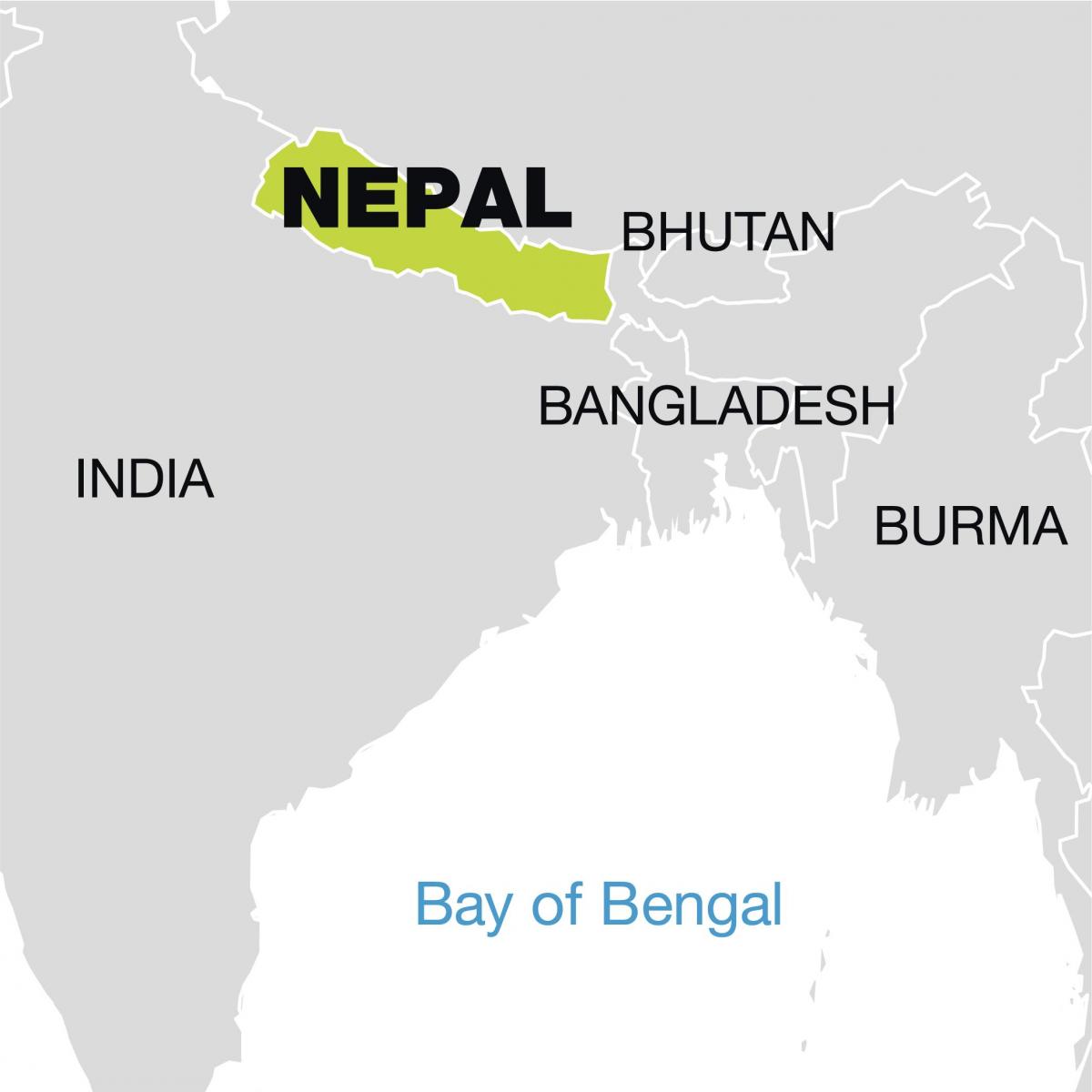 παγκόσμιο χάρτη που δείχνει το νεπάλ