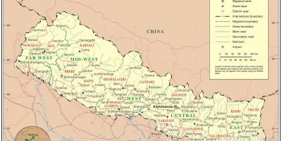 Ινδία, νεπάλ σύνορα οδικό χάρτη